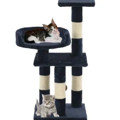 vidaXL Arbre à chat avec griffoirs en sisal 65 cm Bleu