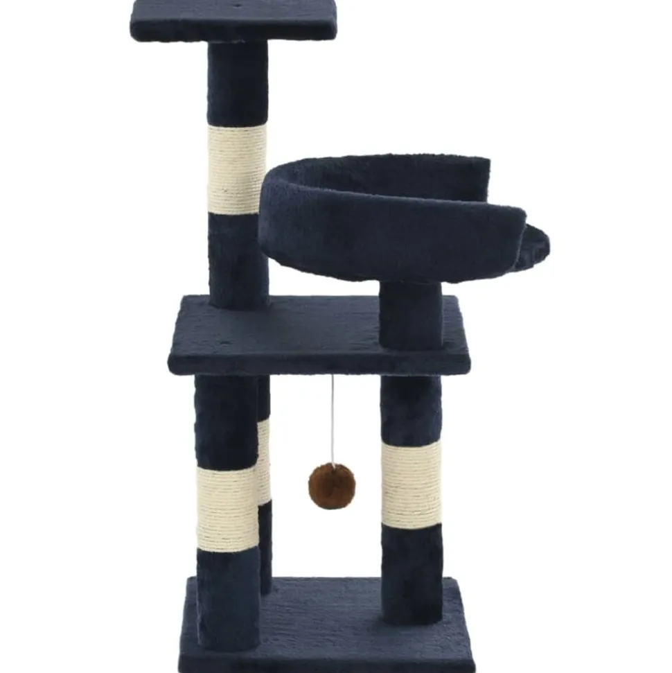 vidaXL Arbre à chat avec griffoirs en sisal 65 cm Bleu