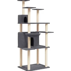 vidaXL Arbre à chat avec griffoirs en sisal Gris foncé 166 cm