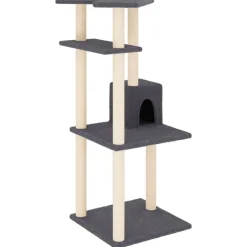 vidaXL Arbre à chat avec griffoirs en sisal gris foncé 123 cm