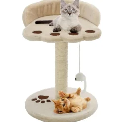 vidaXL Arbre à chat avec griffoir en sisal 40 cm Beige et Marron