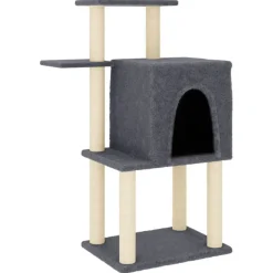 vidaXL Arbre à chat avec griffoirs en sisal gris foncé 97 cm
