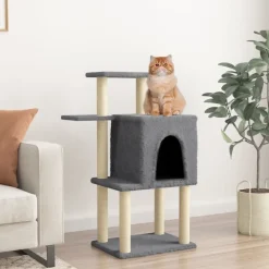 vidaXL Arbre à chat avec griffoirs en sisal gris foncé 97 cm
