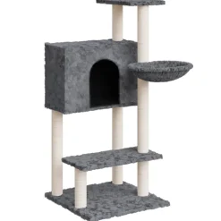 vidaXL Arbre à chat avec griffoirs en sisal Gris foncé 108,5 cm