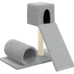 vidaXL Arbre à chat avec griffoir en sisal Gris clair 59 cm