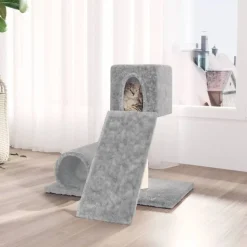 vidaXL Arbre à chat avec griffoir en sisal Gris clair 59 cm