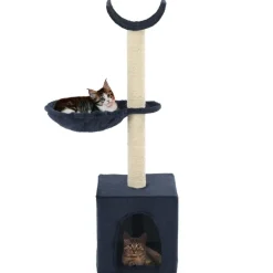 vidaXL Arbre à chat avec griffoirs en sisal 105 cm Bleu