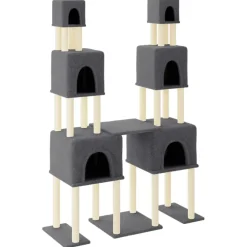 vidaXL Arbre à chat avec griffoirs en sisal Gris foncé 199 cm