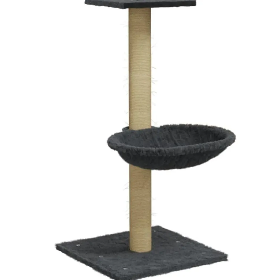 vidaXL Arbre à chat avec griffoir en sisal Gris foncé 74 cm