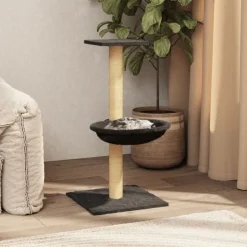vidaXL Arbre à chat avec griffoir en sisal Gris foncé 74 cm