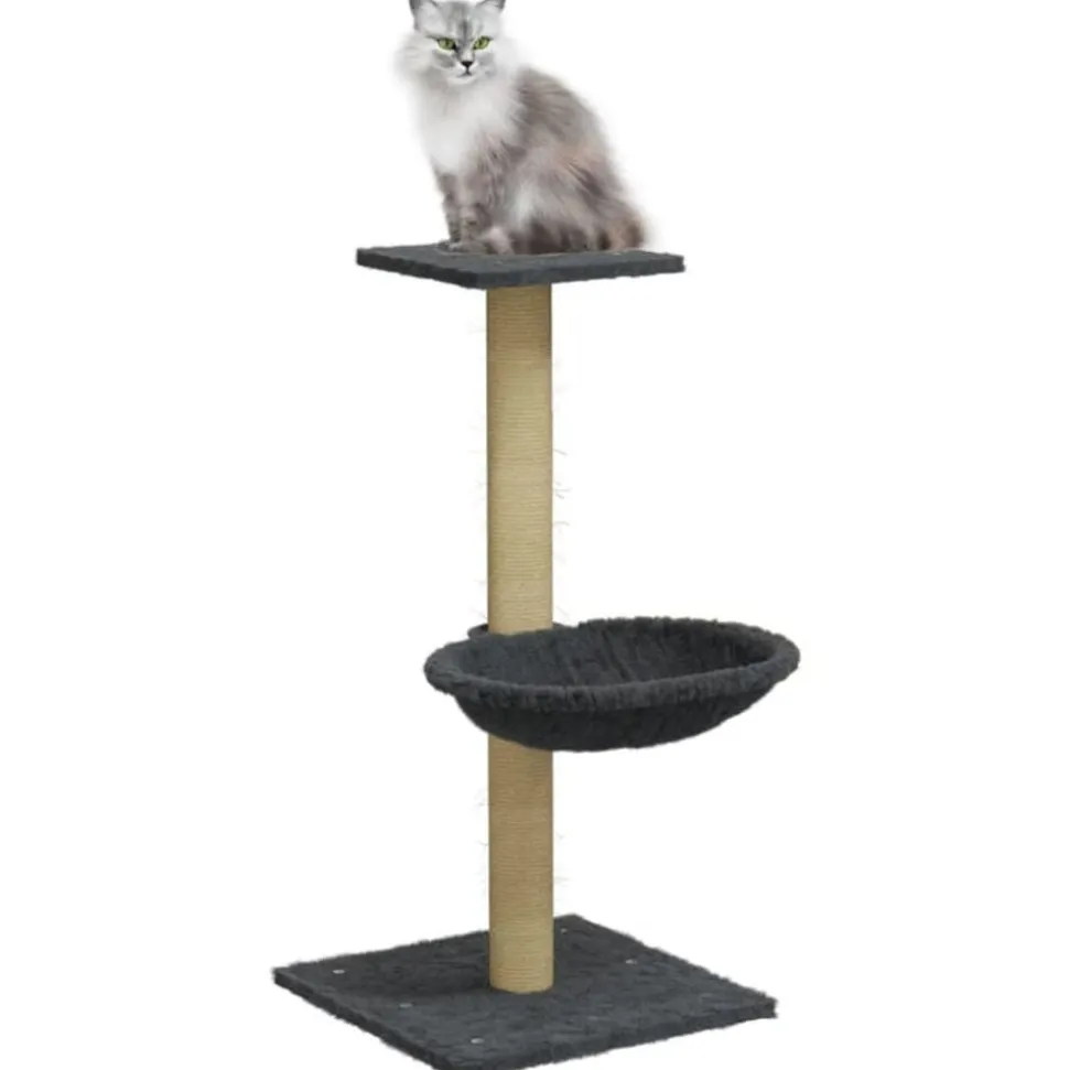 vidaXL Arbre à chat avec griffoir en sisal Gris foncé 74 cm