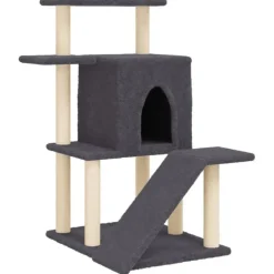 vidaXL Arbre à chat avec griffoirs en sisal gris foncé 97 cm