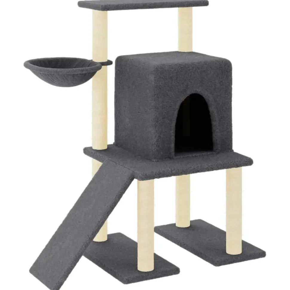 vidaXL Arbre à chat avec griffoirs en sisal gris foncé 96,5 cm