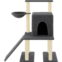 vidaXL Arbre à chat avec griffoirs en sisal gris foncé 96,5 cm