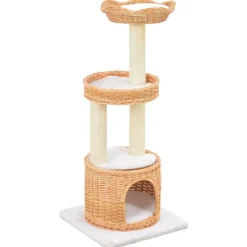 vidaXL Arbre à chat avec griffoir en sisal Naturel Bois de saule