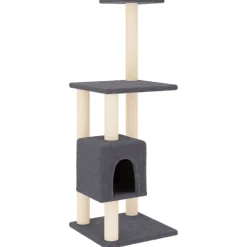 vidaXL Arbre à chat avec griffoirs en sisal gris foncé 104 cm