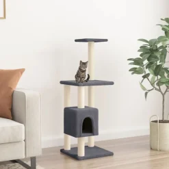 vidaXL Arbre à chat avec griffoirs en sisal gris foncé 104 cm