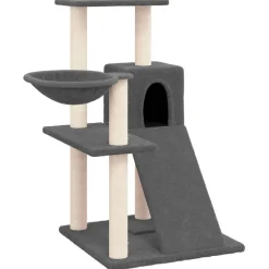 vidaXL Arbre à chat avec griffoirs en sisal Gris foncé 82 cm