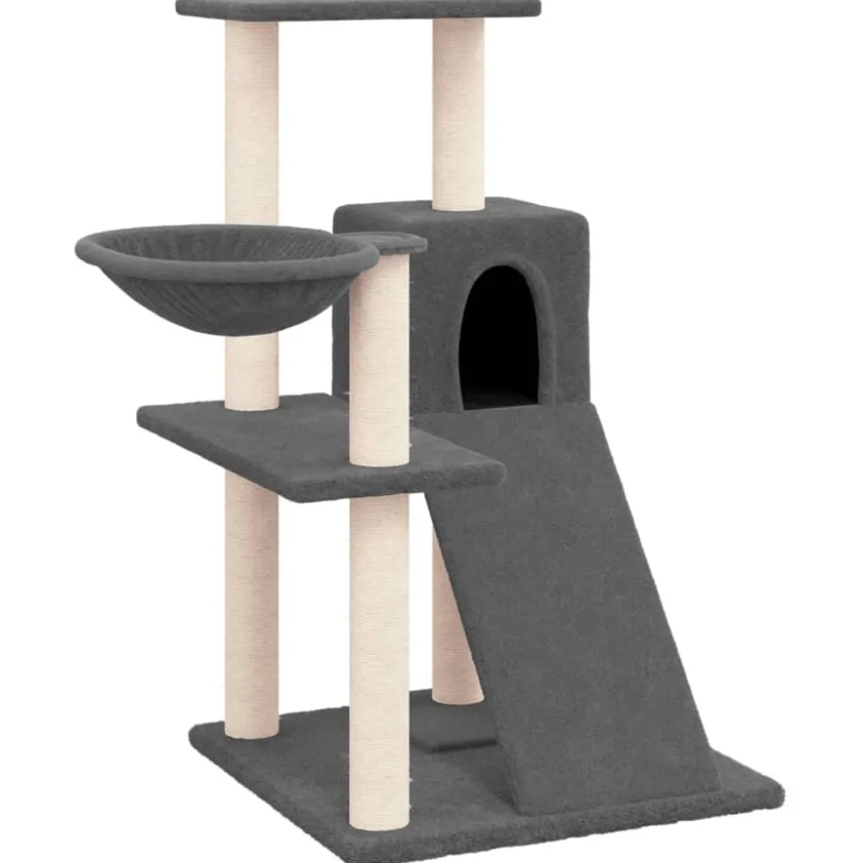vidaXL Arbre à chat avec griffoirs en sisal Gris foncé 82 cm