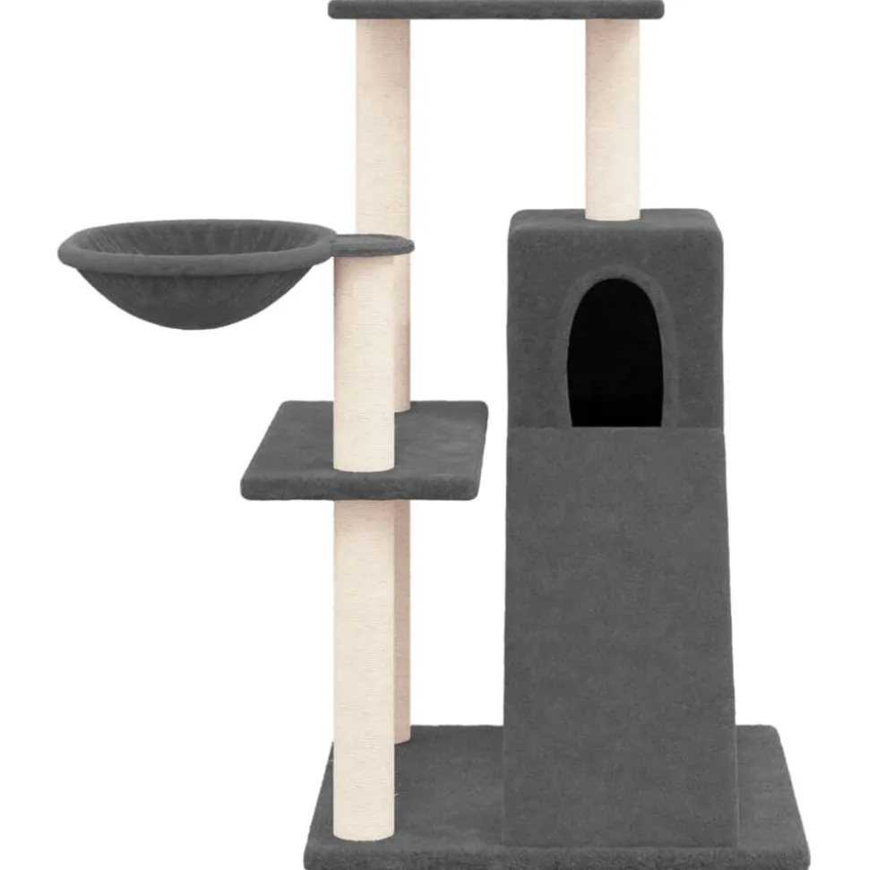 vidaXL Arbre à chat avec griffoirs en sisal Gris foncé 82 cm