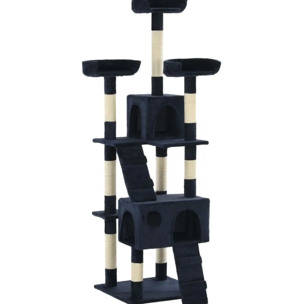 vidaXL Arbre à chat avec griffoirs en sisal 170 cm Bleu