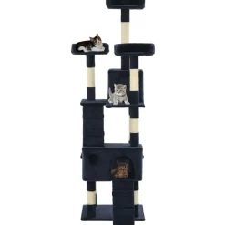 vidaXL Arbre à chat avec griffoirs en sisal 170 cm Bleu
