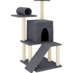 vidaXL Arbre à chat avec griffoirs en sisal gris foncé 110,5 cm