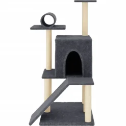 vidaXL Arbre à chat avec griffoirs en sisal gris foncé 110,5 cm