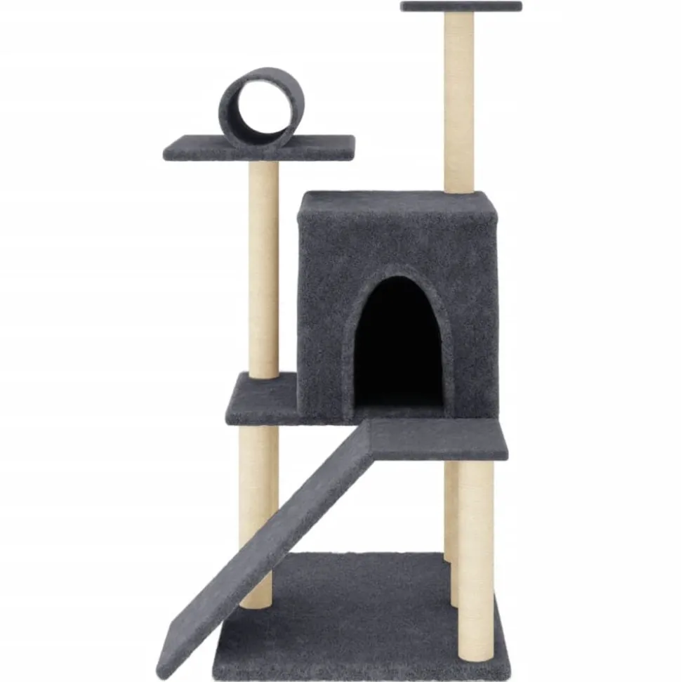 vidaXL Arbre à chat avec griffoirs en sisal gris foncé 110,5 cm