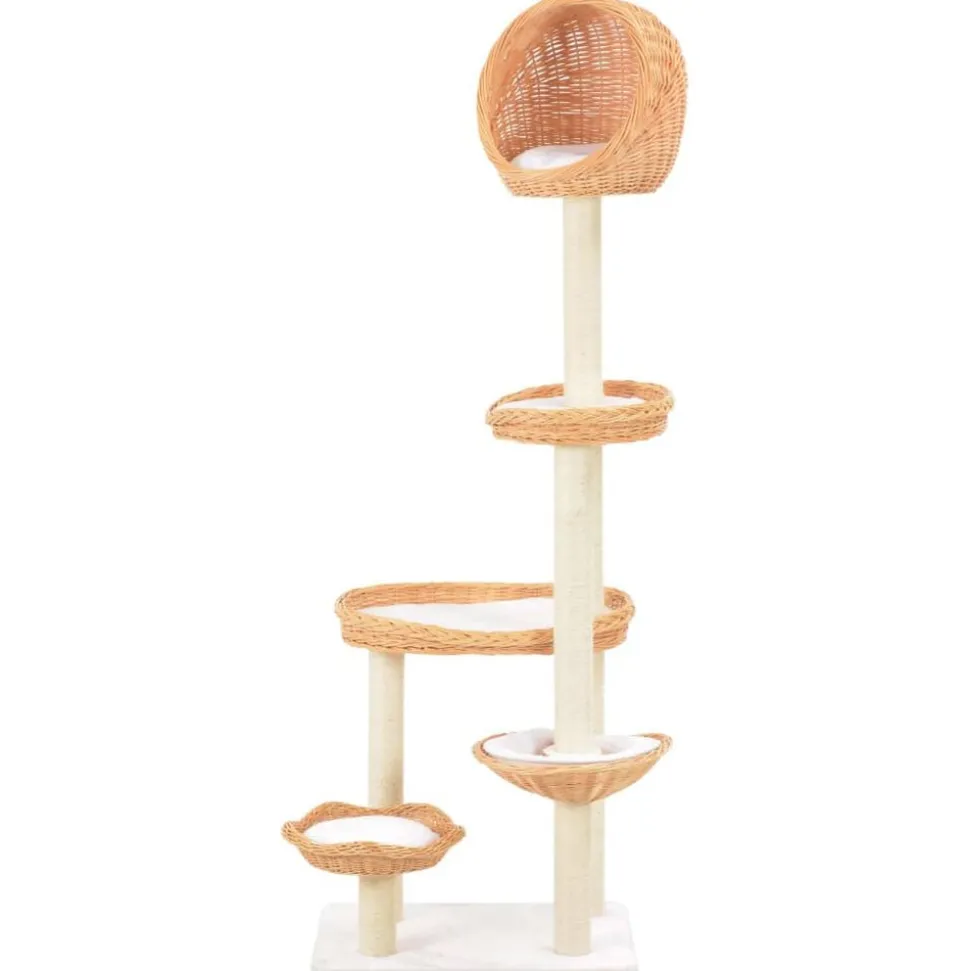 vidaXL Arbre à chat avec griffoir en sisal Naturel Bois de saule