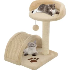 vidaXL Arbre à chat avec griffoir en sisal 40 cm Beige et Marron