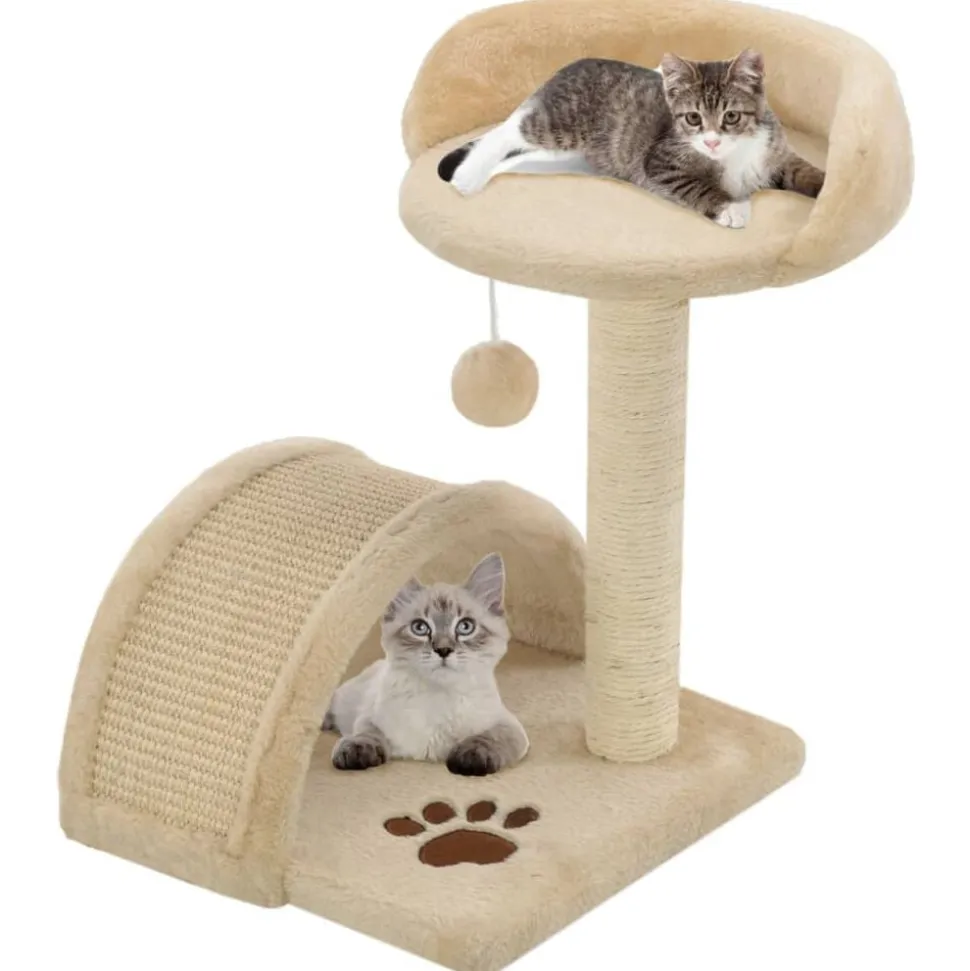 vidaXL Arbre à chat avec griffoir en sisal 40 cm Beige et Marron