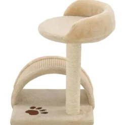 vidaXL Arbre à chat avec griffoir en sisal 40 cm Beige et Marron