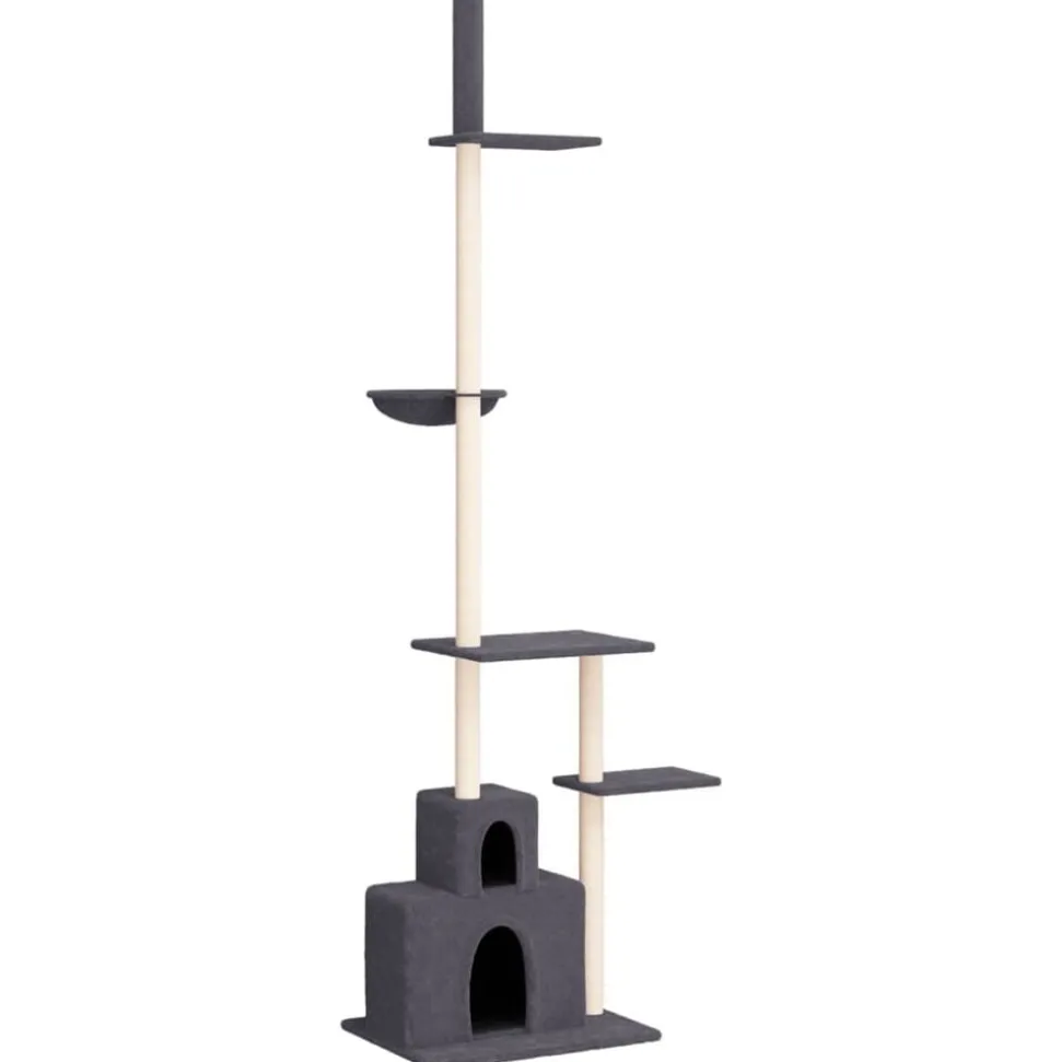 vidaXL Arbre à chat du sol au plafond Gris foncé 250,5-276,5 cm