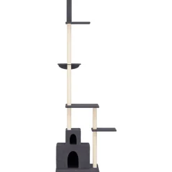 vidaXL Arbre à chat du sol au plafond Gris foncé 250,5-276,5 cm