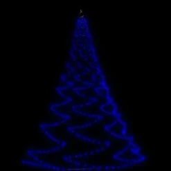 vidaXL Arbre mural avec crochet métallique 260 LED bleu 3 m Int/Ext