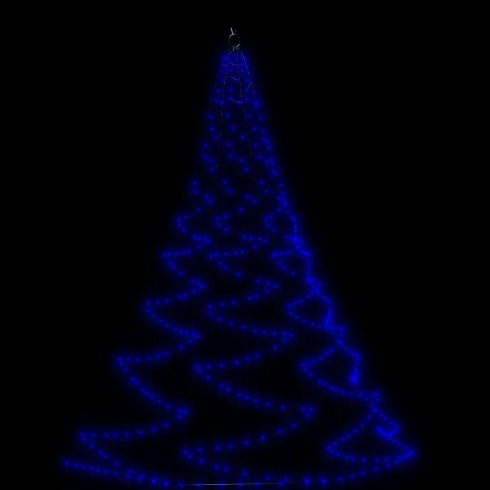 vidaXL Arbre mural avec crochet métallique 260 LED bleu 3 m Int/Ext