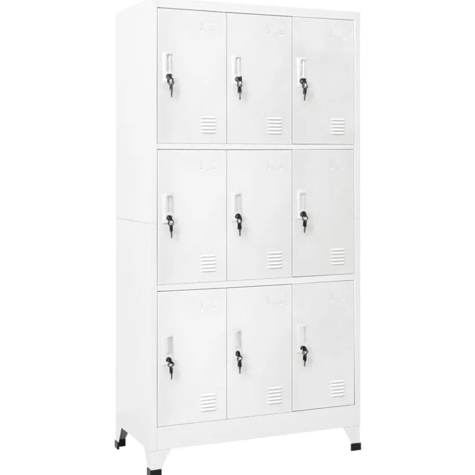 vidaXL Armoire à casier avec 9 compartiments Acier 90x45x180 cm Gris