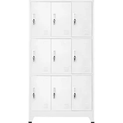 vidaXL Armoire à casier avec 9 compartiments Acier 90x45x180 cm Gris