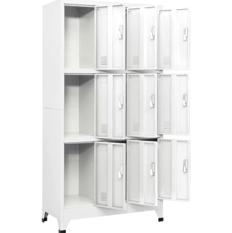 vidaXL Armoire à casier avec 9 compartiments Acier 90x45x180 cm Gris