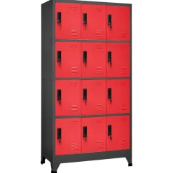 vidaXL Armoire à casiers Anthracite et rouge 90x45x180 cm Acier