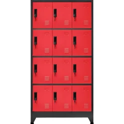 vidaXL Armoire à casiers Anthracite et rouge 90x45x180 cm Acier