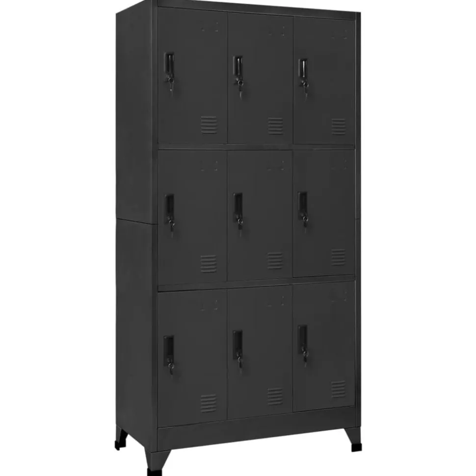 vidaXL Armoire à casiers Anthracite 90x45x180 cm Acier