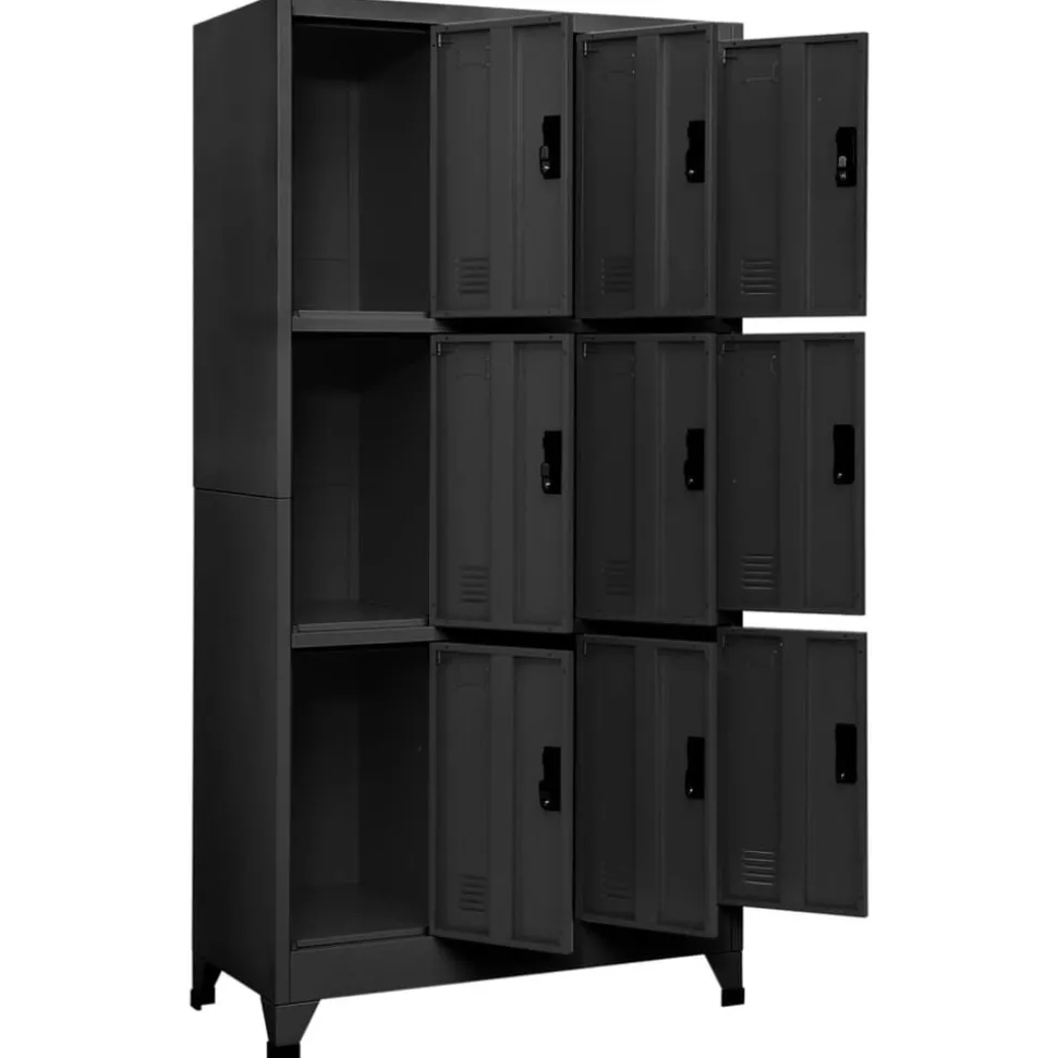 vidaXL Armoire à casiers Anthracite 90x45x180 cm Acier