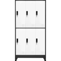 vidaXL Armoire à casiers Anthracite et blanc 90x45x180 cm Acier