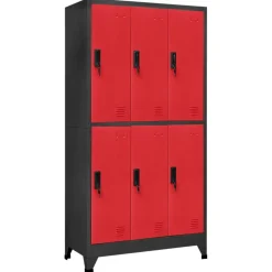 vidaXL Armoire à casiers Anthracite et rouge 90x45x180 cm Acier