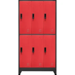 vidaXL Armoire à casiers Anthracite et rouge 90x45x180 cm Acier