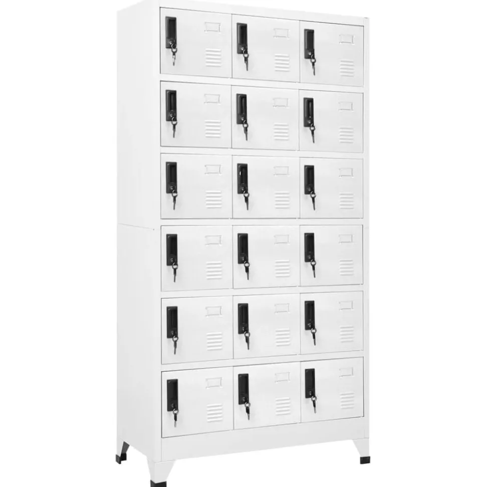vidaXL Armoire à casiers Blanc 90x40x180 cm Acier