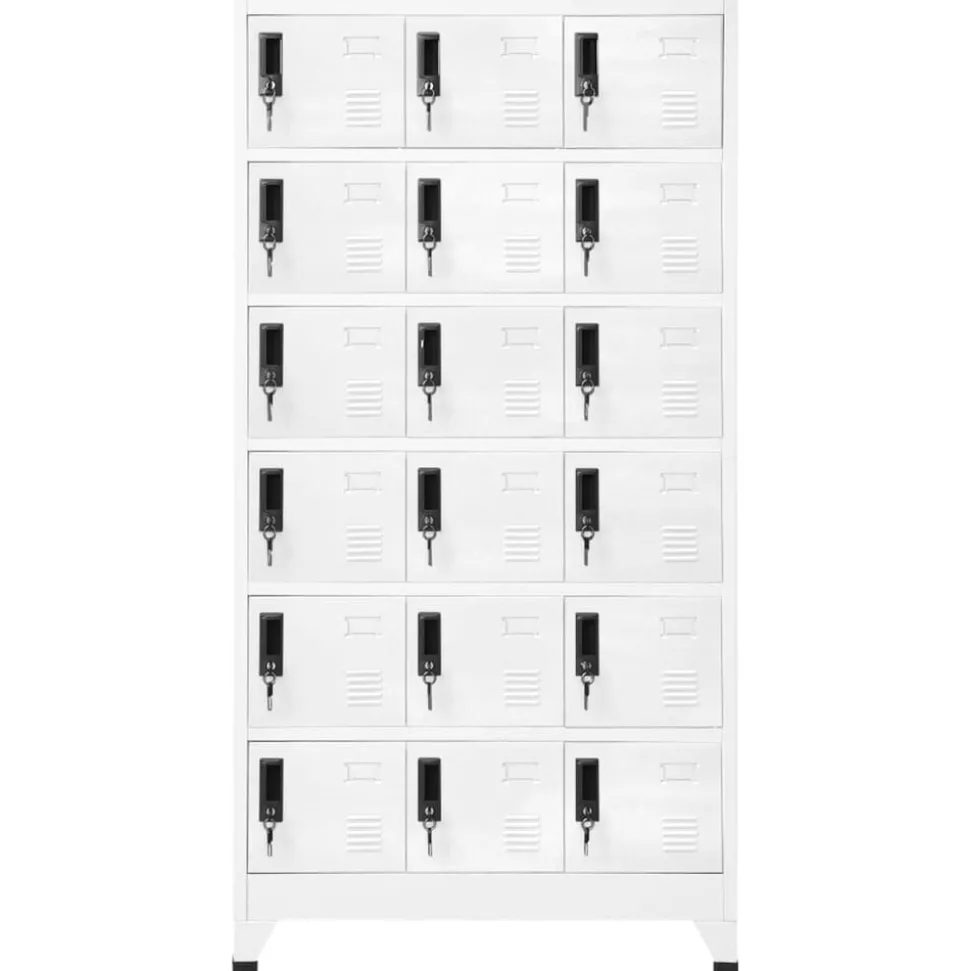 vidaXL Armoire à casiers Blanc 90x40x180 cm Acier