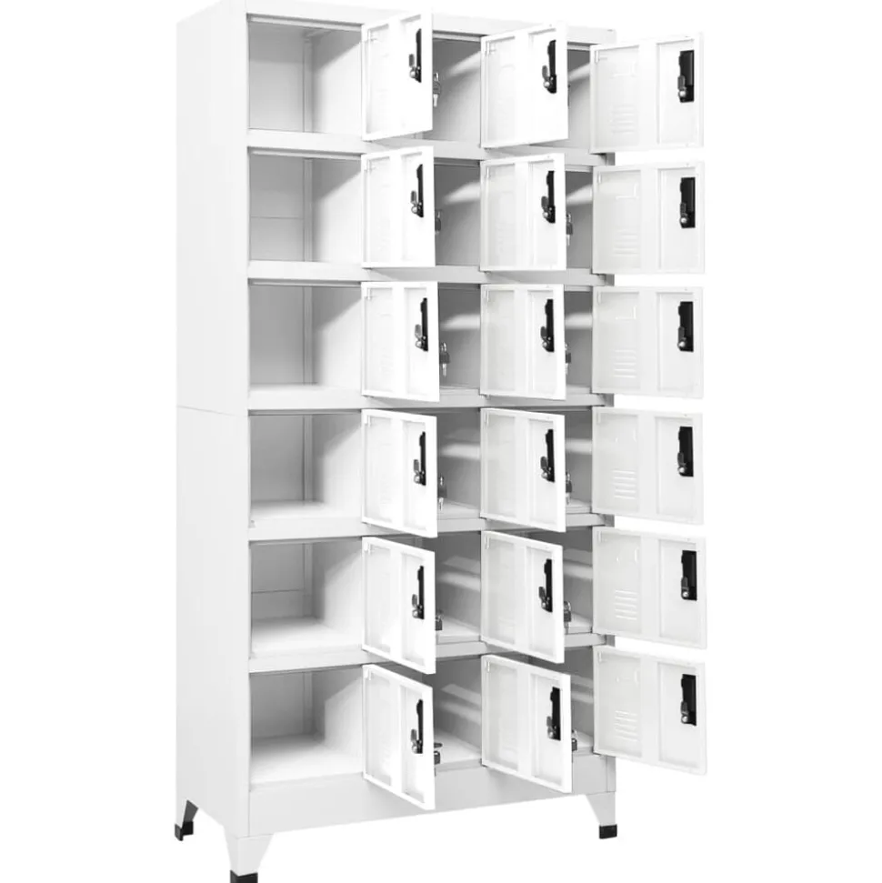 vidaXL Armoire à casiers Blanc 90x40x180 cm Acier